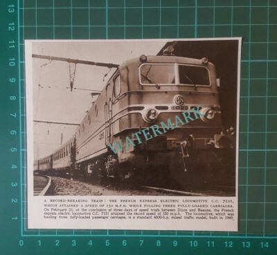C2632) The French Express Electric Locomotive CC 7121 Speed Record - 1954 Clip