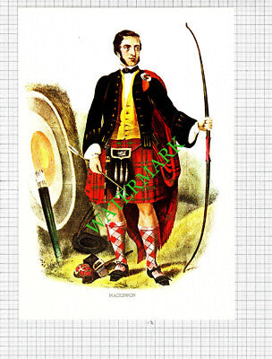 MACKINNON Scottish Clans - c.1980 Book Print