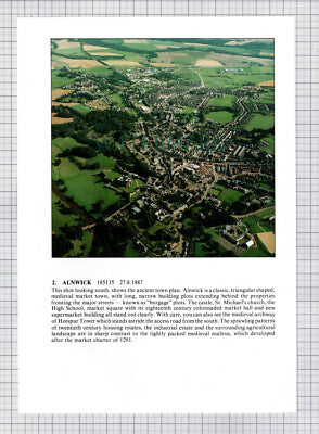 (8655) Bamburgh Alnwick Aerial View - 1980s Cutting / Print