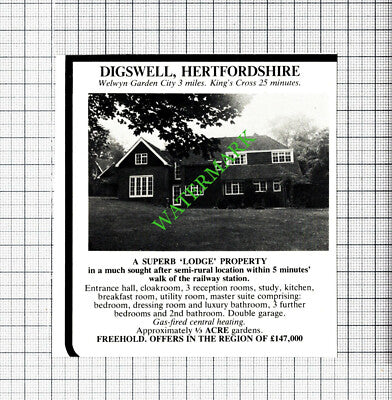 Digswell Hertfordshire House Sale Advert - 1980 Cutting