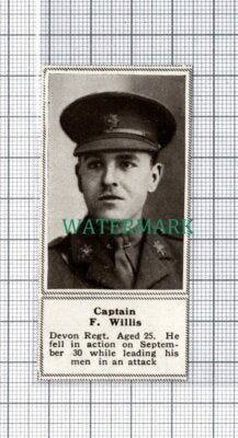 C5303) Captain F Willis Devon Regiment - 1918 SMALL Clip