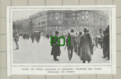 C4178) French Occupation of Frankfort Frankfurt Germany Civil Guards - 1920