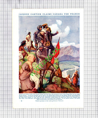 Jacques Cartier Explorer Canada Dudley Tennant - c.1930s Book Print