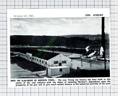 Triang Toy Factory Merthyr Tydfil Wales - 1947 Cutting