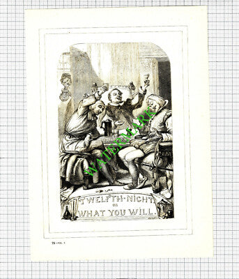 Twelfth Night William Shakespeare - c.1880 Print / Illustration