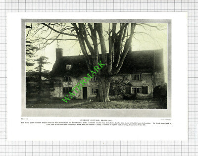 Buckden Cottage Brampton Cambridgeshire Samuel Pepys - 1920's Cutting / Print