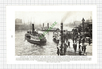 The Broomielaw Clyde Glasgow - c.1930s Cutting / Print