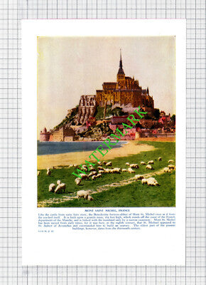 Chenonceaux France / Mont Saint Michel - c.1950s Book Print