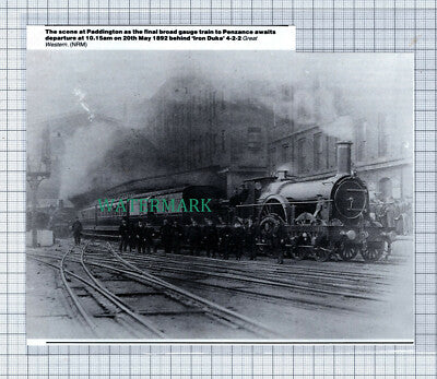 C4916) Paddington Railway Station Broad Gauge Train Iron Duke 4-2-2 - 1994 Clip