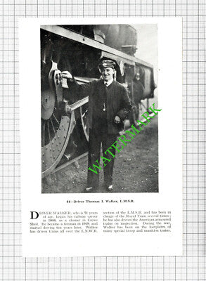 Thomas I Walker Train Driver LMSR - 1940's Cutting
