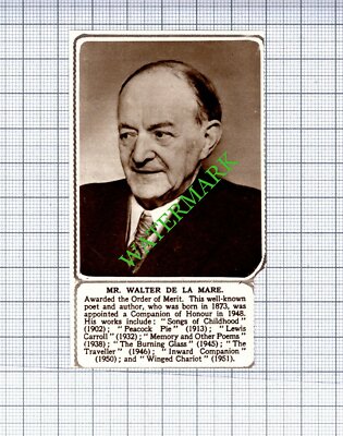 Mr Walter De La Mare Author Poet - 1953 Small Cutting