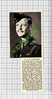 Lt A G Horwood Northamptonshire Reg Burma WW2 - 1944 Small Cutting