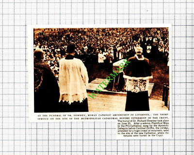 Dr Richard Downey Funeral Archbishop Of Liverpool - 1953 Small Cutting
