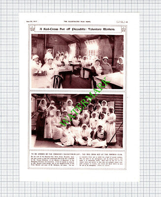Empress Club Dover St Piccadilly London Red Cross Hut WW1 - 1917 Cutting
