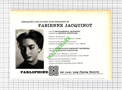 Fabienne Jacquinot Parlophone Records Advert - 1956 Cutting