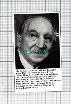 C4005) Mr James Griffiths MP Llanelly - 1966 Clip SMALL