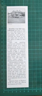 Briarfield Goat Hall Lane Galleywood Essex - 1991 House Sale Advert