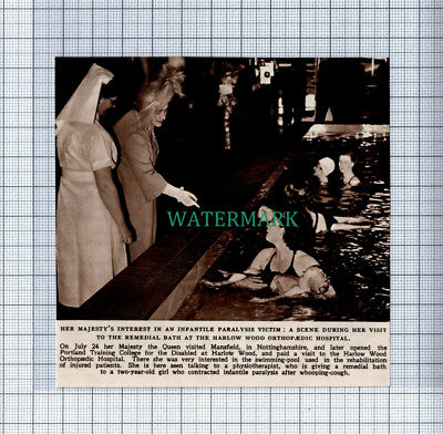 C4359) Remedial Bath Harlow Wood Orthopaedic Hospital Mansfield 1950 Clip