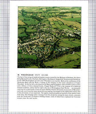 (8646) Brancepeth Castle / Wolsingham Aerial View - 1980s Cutting / Print