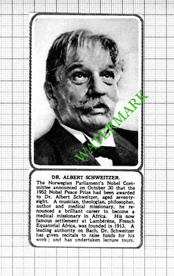 Dr Albert Schweitzer - 1953 Small Cutting