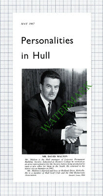 C7911) Mr David Malton Leicester Permanent Building Society Hull - 1967 Cutting