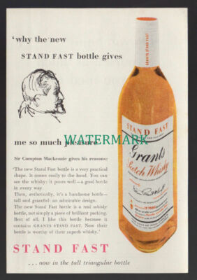C4149) Grants Whisky Sir Compton MacKenzie - SMALL c.1960s Magazine Advert