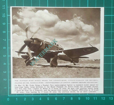 C2642) The Hawker Fury London Rome Air Speed Record Neville Duke - 1949 Clip