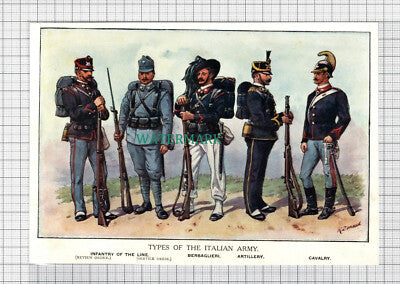 C3850) Types Of The Italian Army Bersaglieri - c.1918 Book Print