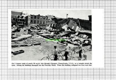 C4136) Petrosky Hotel Glassport Pennsylvania Tornado - c.1963 Cutting