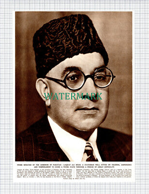 X926) Prime Minister Dominion of Pakistan Liaquat Ali Khan - 1950 Clip