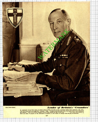 Lt Gen Kenneth Arthur Noel Anderson First Army North Africa WW2 - 1943 Cutting