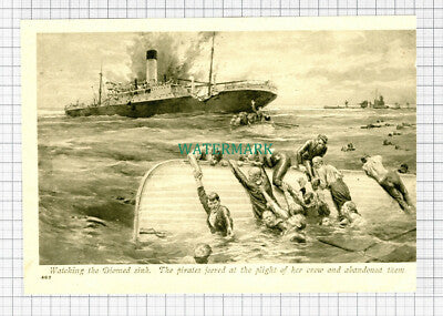 C5604) DIOMED Ship Sinks Pirates World War One - c.1917 Cutting