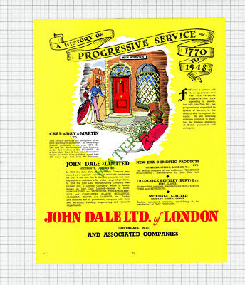 X1988) John Dale Ltd Of London Carr & Son Day & Martin ADVERT - 1948 Cutting