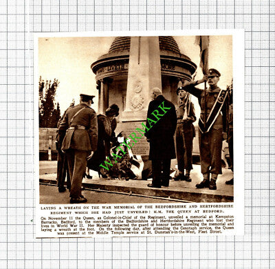 Bedfordshire and Hertfordshire Regiment War Memorial Kempston 1950 Small Cutting