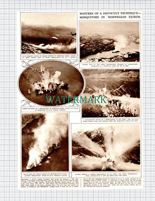 X950) RAF Mosquito Attacks Norwegian Fjords World War Two WW2 - 1945 Clip