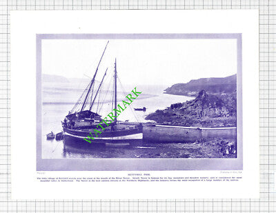 Bettyhill Pier Scotland - 1920's Cutting / Print
