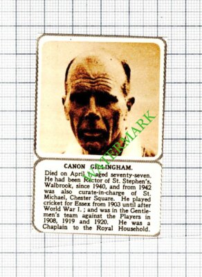 Canon Gillingham St Stephen's Walbrook Obituary - 1953 Small Cutting