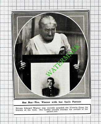 Private Edward Warner WW1 World War One - 1915 Cutting