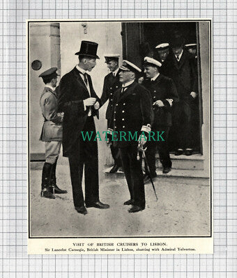 C3891) Sir Lancelot Carnegie & Admiral Yelverton World War One WW1 - 1916 Clip