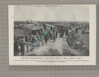 C3923) French Field Service Kitchens WW1 Great War - c.1918 Book Print