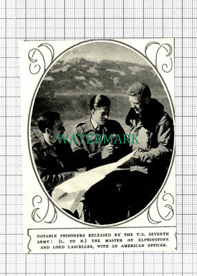 C5713) Master Of Elphinstone Lord Lascelles US Seventh Army -1945 Cutting SMALL