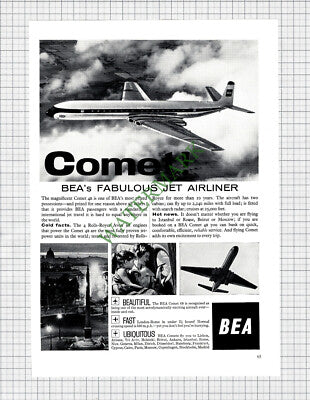 BEA Comet 4B Jet Airliner British European Airways - 1962 Advert
