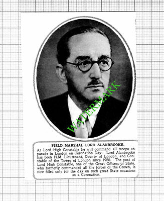 Field Marshal Lord Alanbrooke - 1953 Small Cutting