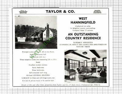 West Hanningfield Essex House Sale Advert - 1964 Cutting