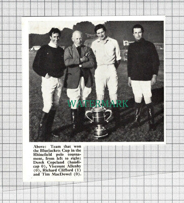 C2657) Rhinefield Polo Derek Copeland Tim Macdowel Allenby Richard Clifford 1968