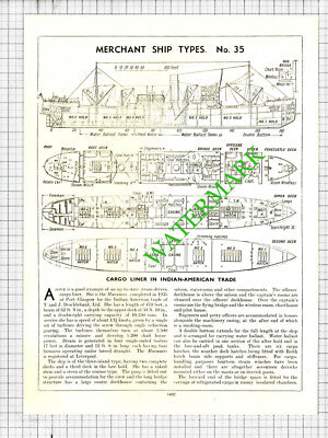 Cargo Liner MARWARRI T&J Brocklebank - 1930s Cutting