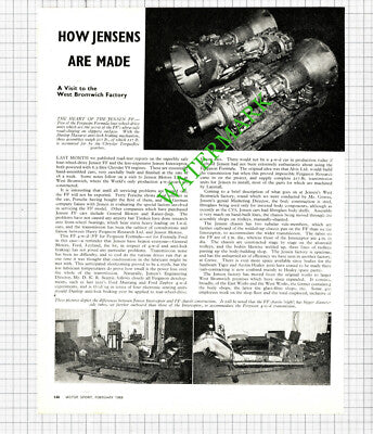 Jenson Motors Ltd Factory West Bromwich - 1969 Article