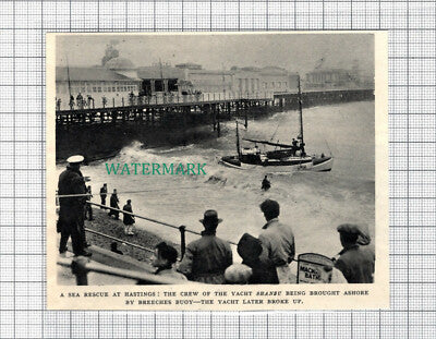 C3989) Hastings Sea Rescue - Yacht Shanzu c.1950s Cutting