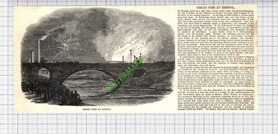 Great Fire Bristol Messrs Hare & Co Templegate - 1850 Cutting / Print
