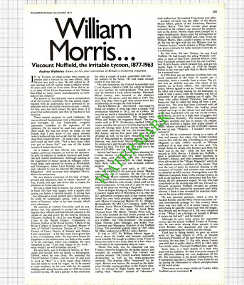 William Morris Viscount Nuffield - 1977 Article
